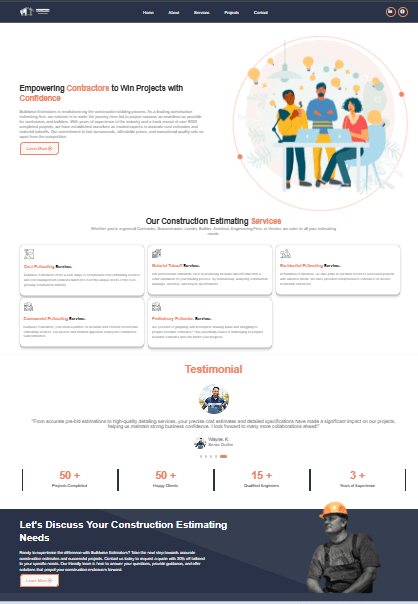 Construction estimating website